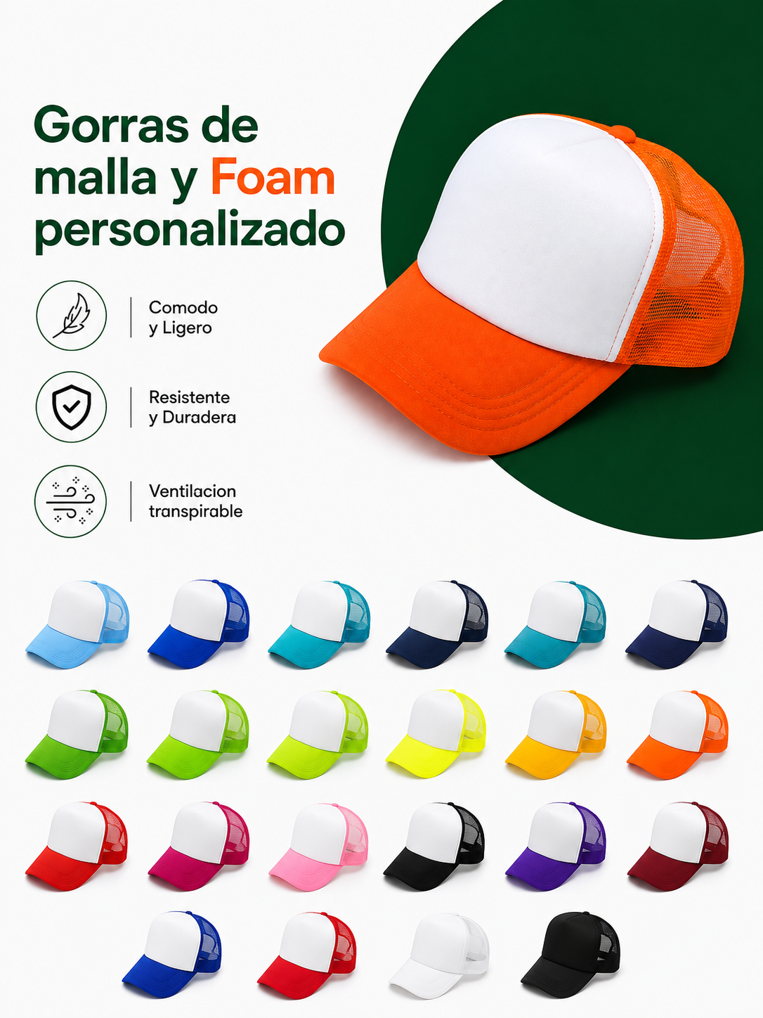 GORRAS SUBLIMADAS TREBOLRDCORP