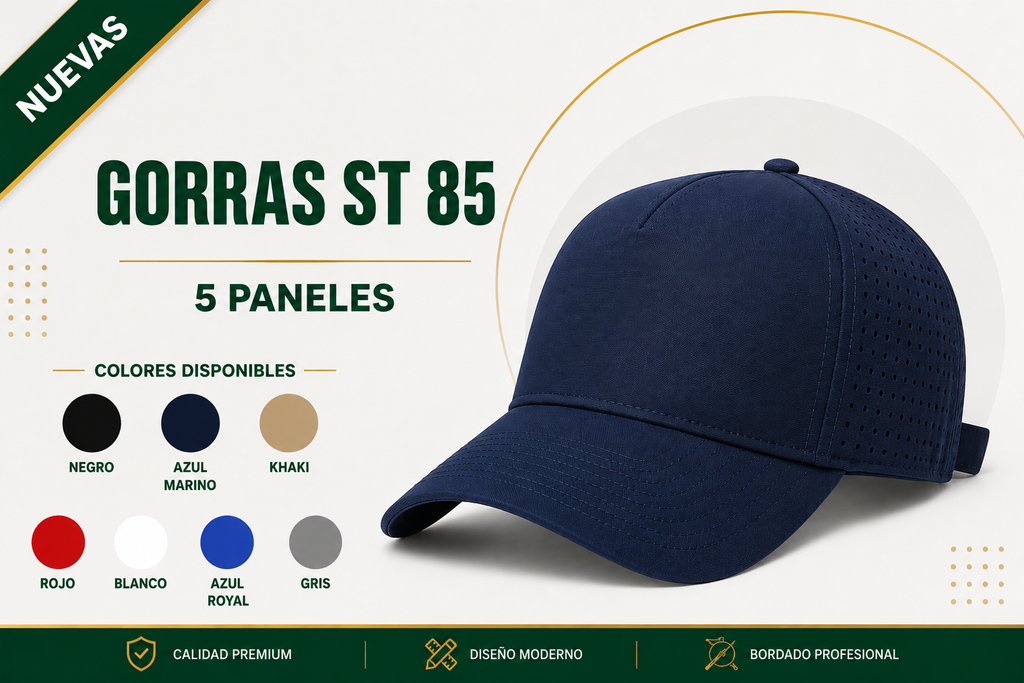 Gorras ST 85 de 5 Paneles Personalizable | Trebolrdcorp RD