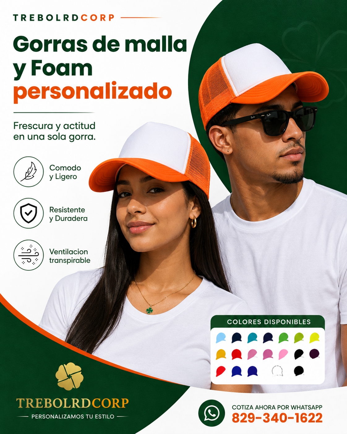 GORRAS SUBLIMADAS TREBOLRDCORP
