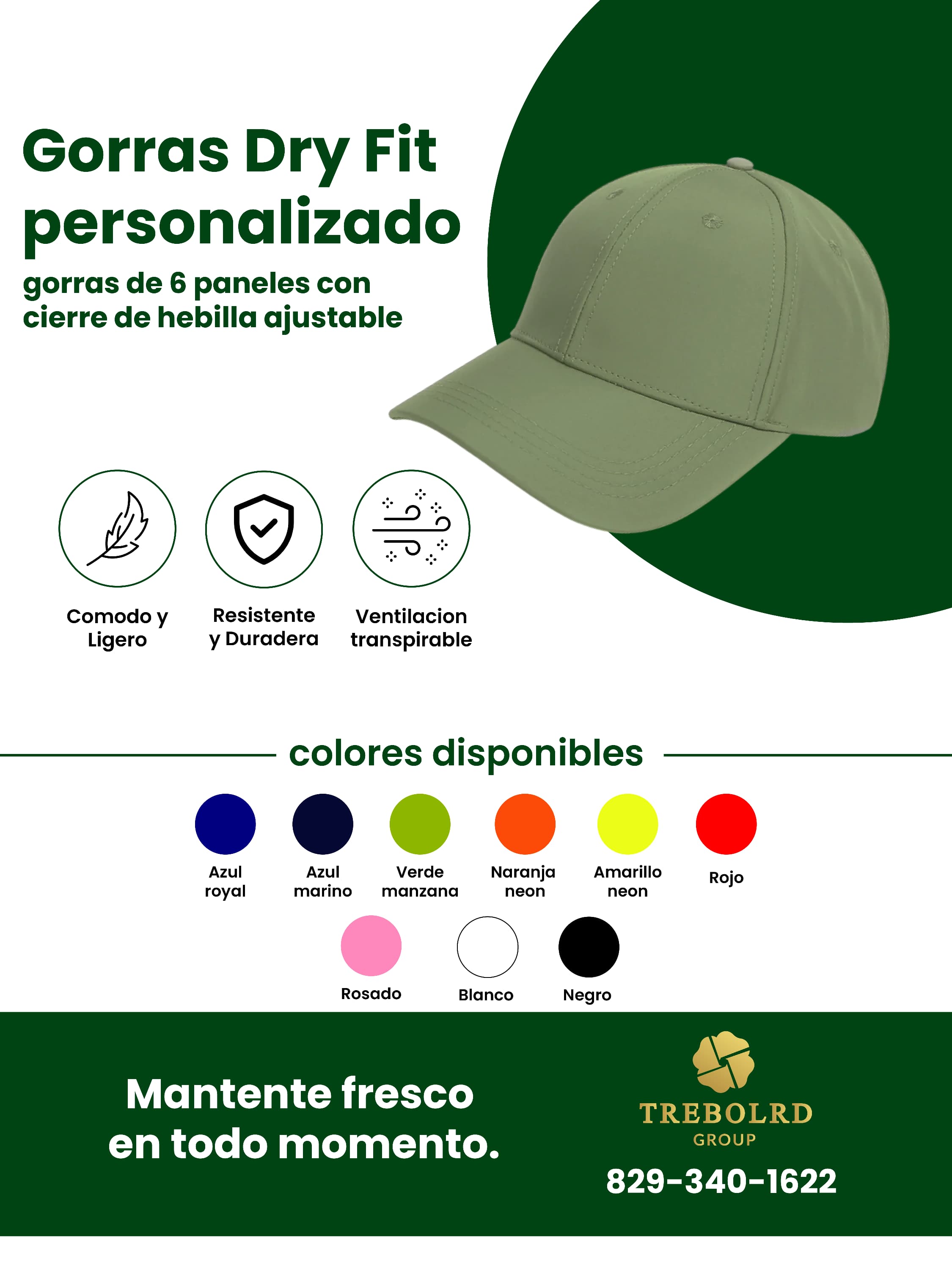Gorras Personalizadas | Bordadas y Sublimadas | Trebolrdcorp RD