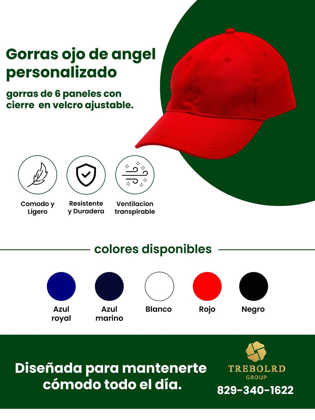 Gorras Personalizadas | Bordadas y Sublimadas | Trebolrdcorp RD