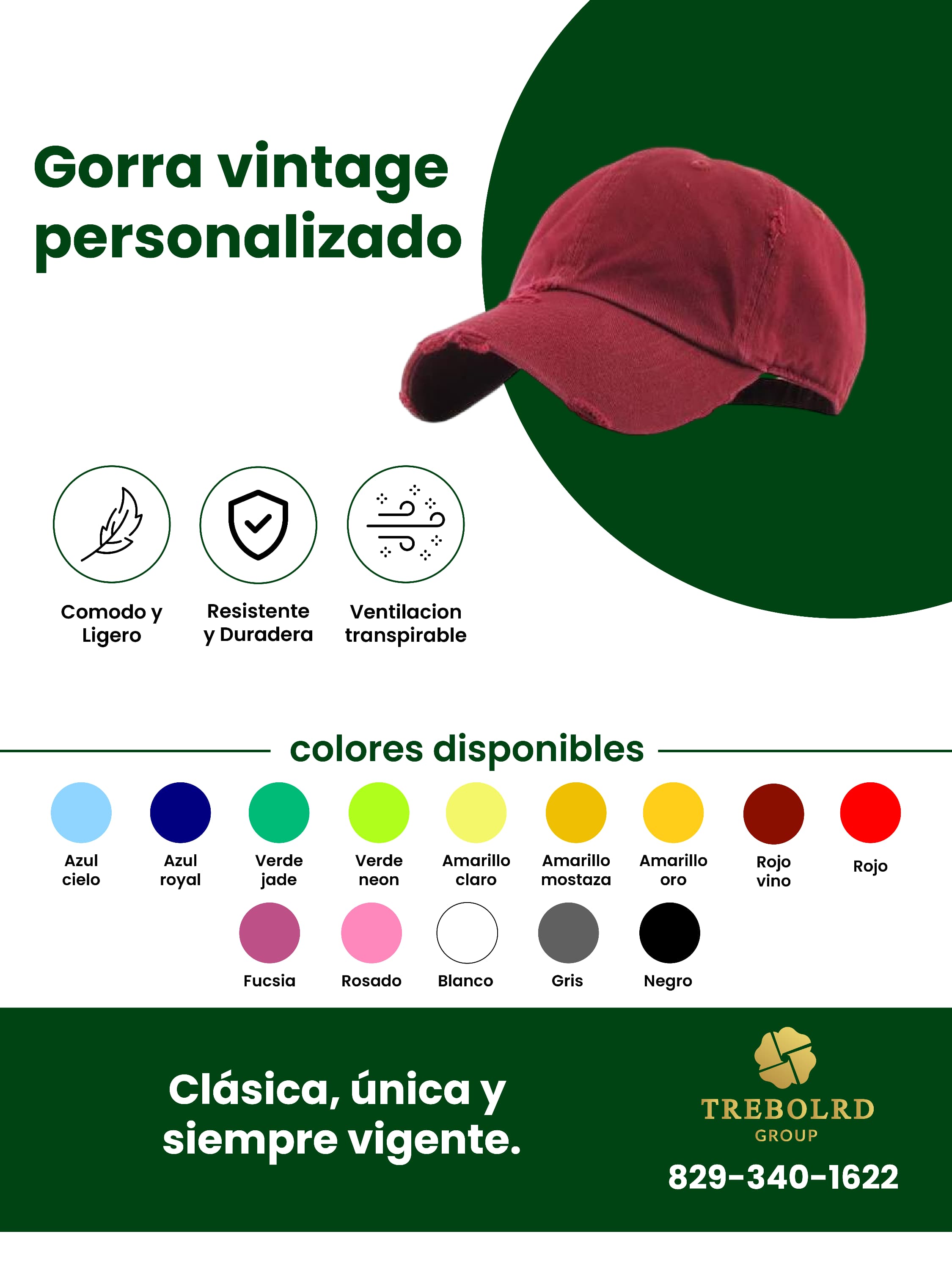 Gorras Personalizadas | Bordadas y Sublimadas | Trebolrdcorp RD